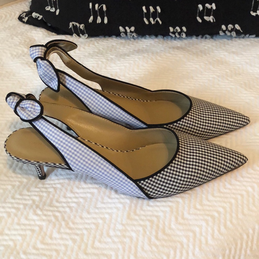 Ann Taylor Pumps in Gingham Print, Worn Once, Size 8.5